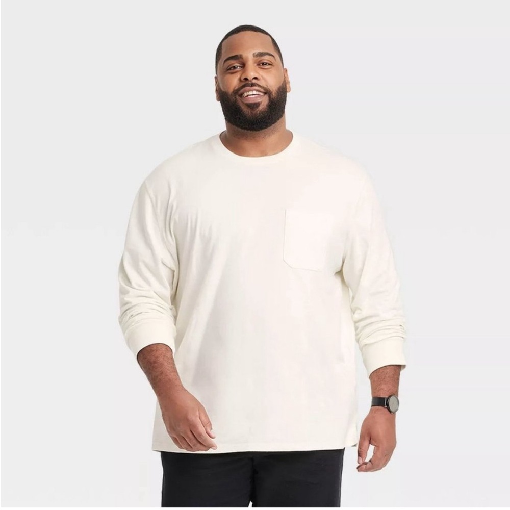 NEW! Men's Big & Tall Long Sleeve Pocket T-Shirt - Goodfellow & Co 5XL TALL